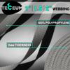 TECEUM 1 Inch Webbing  Light Gray  25 Yards  1 Webbing for Outdoors Indoors Crafting DIY nw view 2