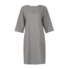 BAXLIMEK Cotton Linen Dresses for Women,2023 Spring Summer Casual Loose V Neck 3/4 Sleeve Midi Dress,Trendy Elegant Plain Boho Beach Dress Hawaiian Vacation Resort Outfits(E-Gray,2XL) view 3