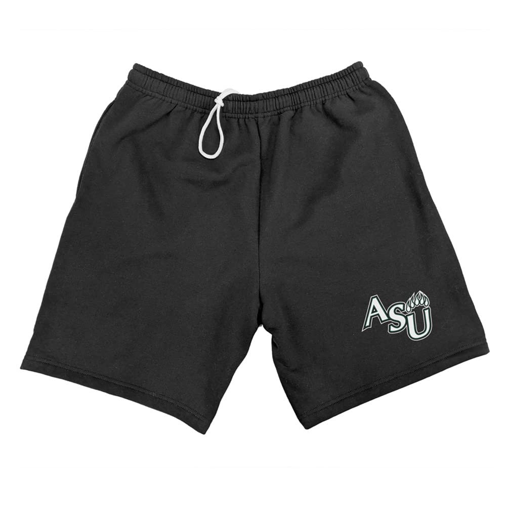 Adams State University Mens Sweat Shorts School Logo, Black, Large