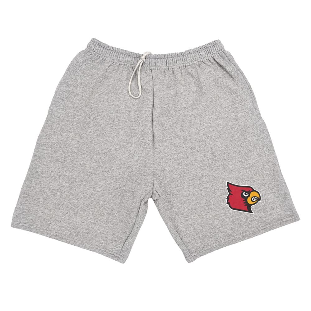University of Louisville Mens Sweat Shorts School Logo, Athletic Heather, Large