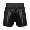 Agoky Kids Girls Shiny Sequins Dance Shorts Hip Hop Jazz Dance Performance Costume Athletic Tumbling Yoga Shorts Bottoms Black A 5-6 Years view 1
