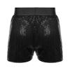 Agoky Kids Girls Shiny Sequins Dance Shorts Hip Hop Jazz Dance Performance Costume Athletic Tumbling Yoga Shorts Bottoms Black A 5-6 Years view 3