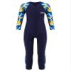 Hansber Kids Boys Girls One Piece Swimsuit Long Sleeve Printed Rash Guard Shirts for Summer Seaside Vacation Navy Blue 7-8Years view 1