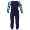 Hansber Kids Boys Girls One Piece Swimsuit Long Sleeve Printed Rash Guard Shirts for Summer Seaside Vacation Navy Blue 7-8Years view 2