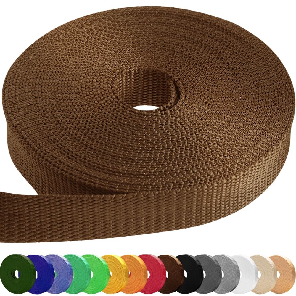 TECEUM 2 Inch Webbing  Light Brown  10 Yards  2 Heavy-Duty Wide Webbing for Outdoors Indoors Crafting DIY nw