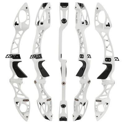 25" Recurve Bow Riser F Interface Takedown Bow Handle Aluiminum Alloy Bow Riser for Archery Competition Hunting Right Handed (White)
