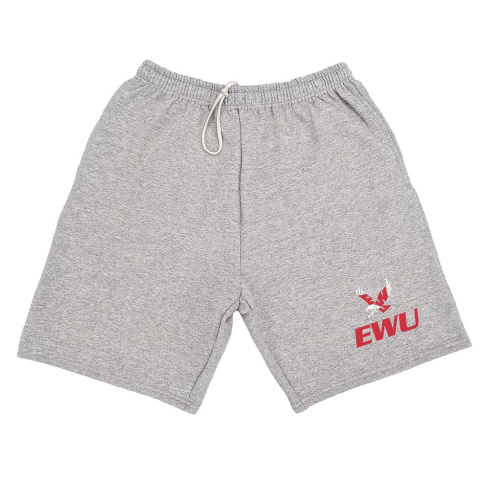 Campus Lab EWU Mens Sweat Shorts School Logo, Athletic Heather, Large