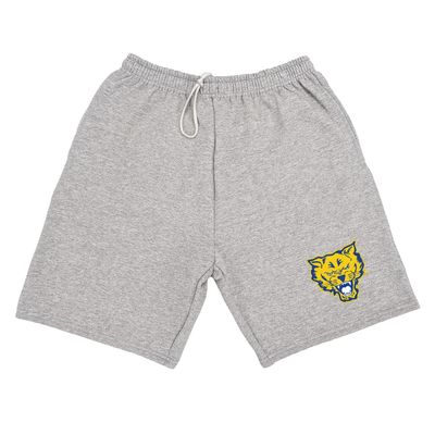 Fort Valley State University Mens Sweat Shorts Primary Logo, Athletic Heather, Large