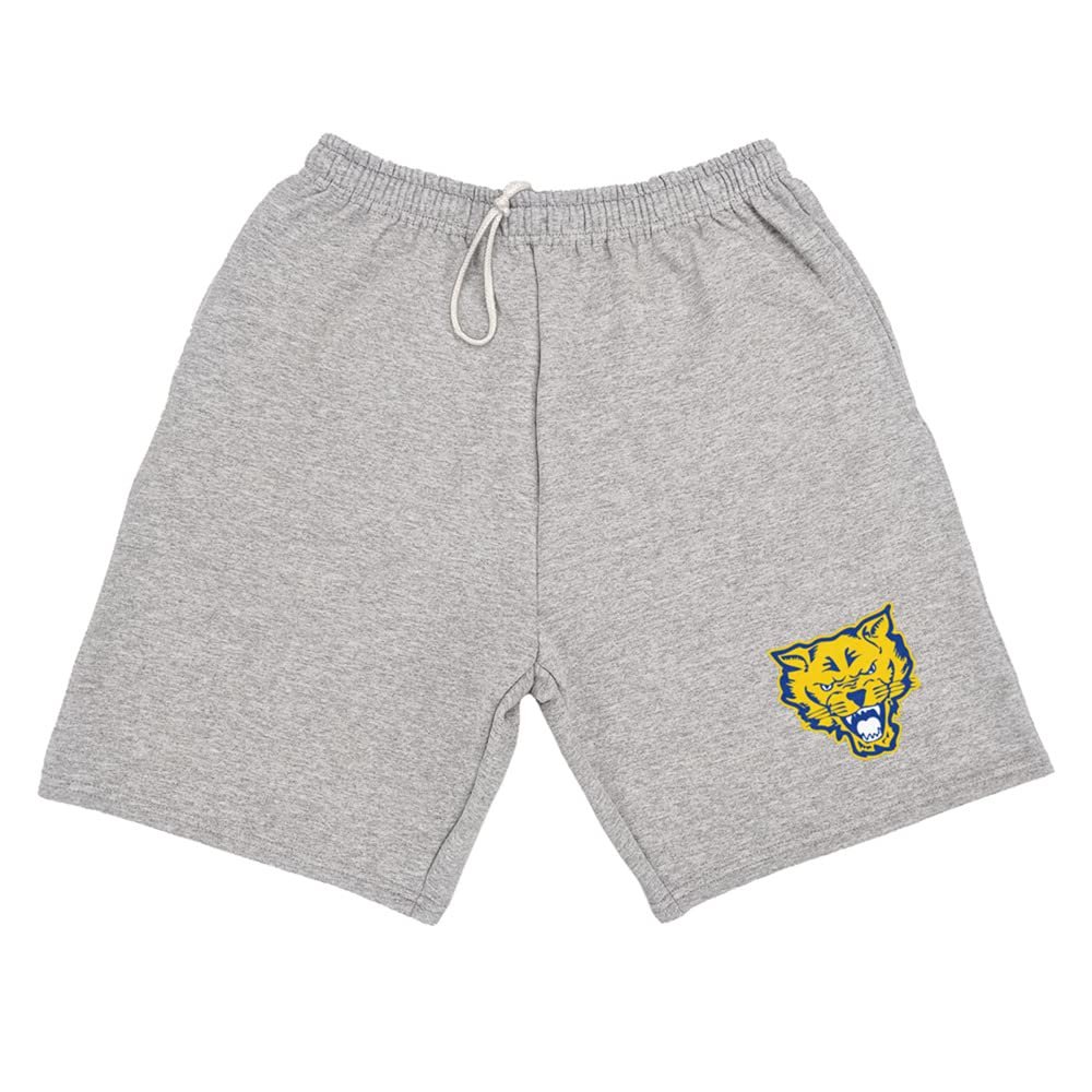 Fort Valley State University Mens Sweat Shorts Primary Logo, Athletic Heather, Large
