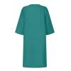 BAXLIMEK Cotton Linen Dresses for Women,2023 Spring Summer Casual Loose V Neck 3/4 Sleeve Midi Dress,Trendy Elegant Plain Boho Beach Dress Hawaiian Vacation Resort Outfits(E-Green,L) view 4