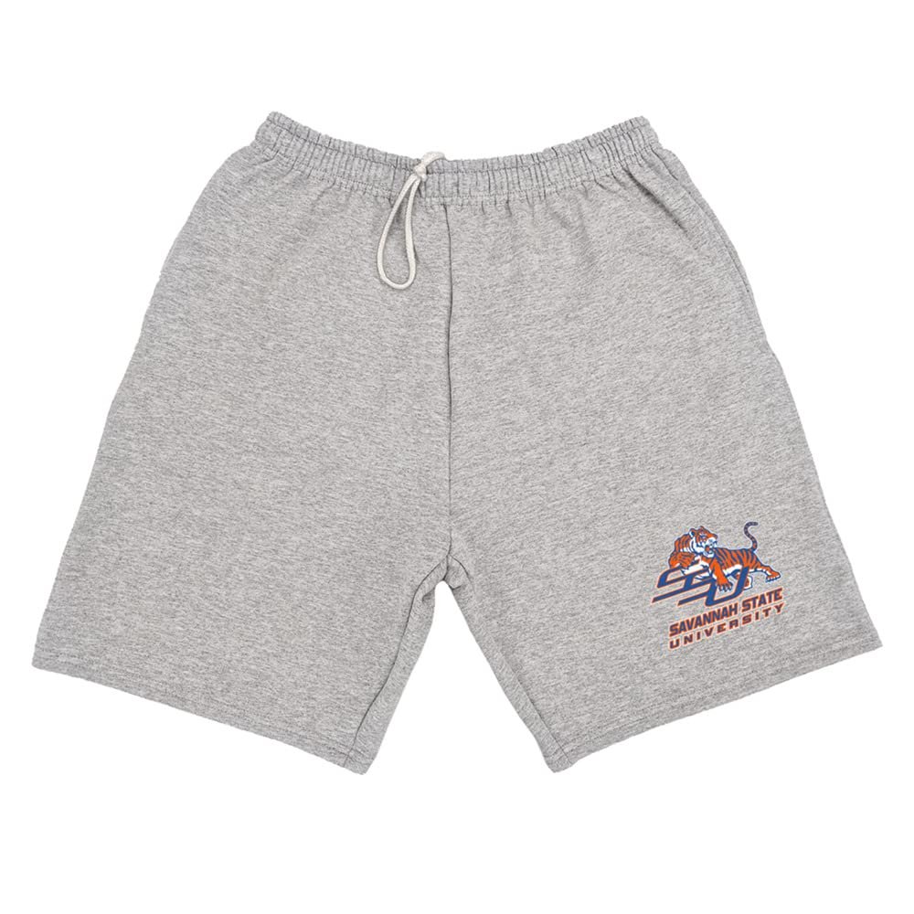 Campus Lab Savannah State University Mens Sweat Shorts Primary Logo, Athletic Heather, XX-Large
