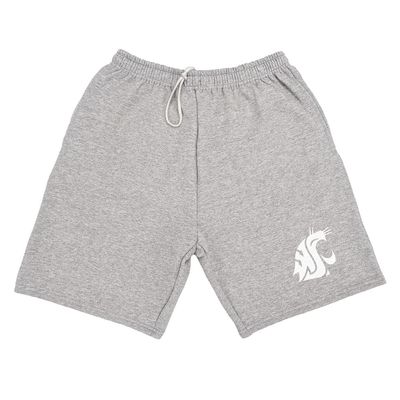 Campus Lab Washington State University Mens Sweat Shorts Primary Logo, Athletic Heather, Small