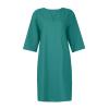 BAXLIMEK Cotton Linen Dresses for Women,2023 Spring Summer Casual Loose V Neck 3/4 Sleeve Midi Dress,Trendy Elegant Plain Boho Beach Dress Hawaiian Vacation Resort Outfits(E-Green,3XL) view 3