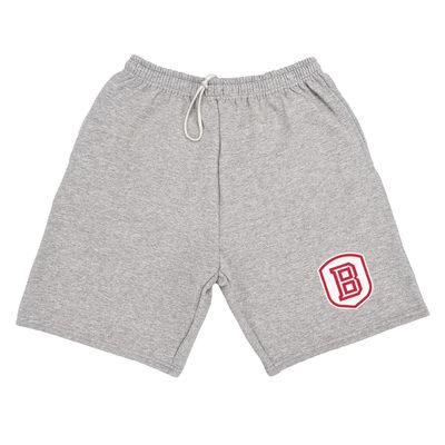 Bradley University Mens Sweat Shorts Primary Logo, Athletic Heather, XX-Large