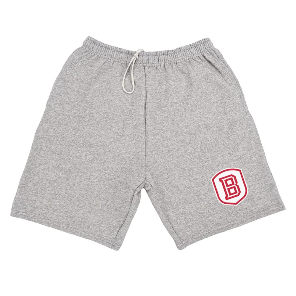 Bradley University Mens Sweat Shorts Primary Logo, Athletic Heather, XX-Large