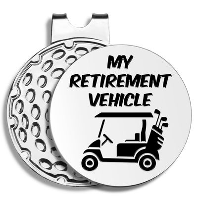 Pishovi My Retirement Vehicle Funny Golf Markers, Magnetic Golf Marker Cap Clip, Golf Accessories, Retirement for Grandpa Dad Golf Lovers Golfer Golf Lover Golf Fan Colleague Teacher Uncle Mom Stepdad
