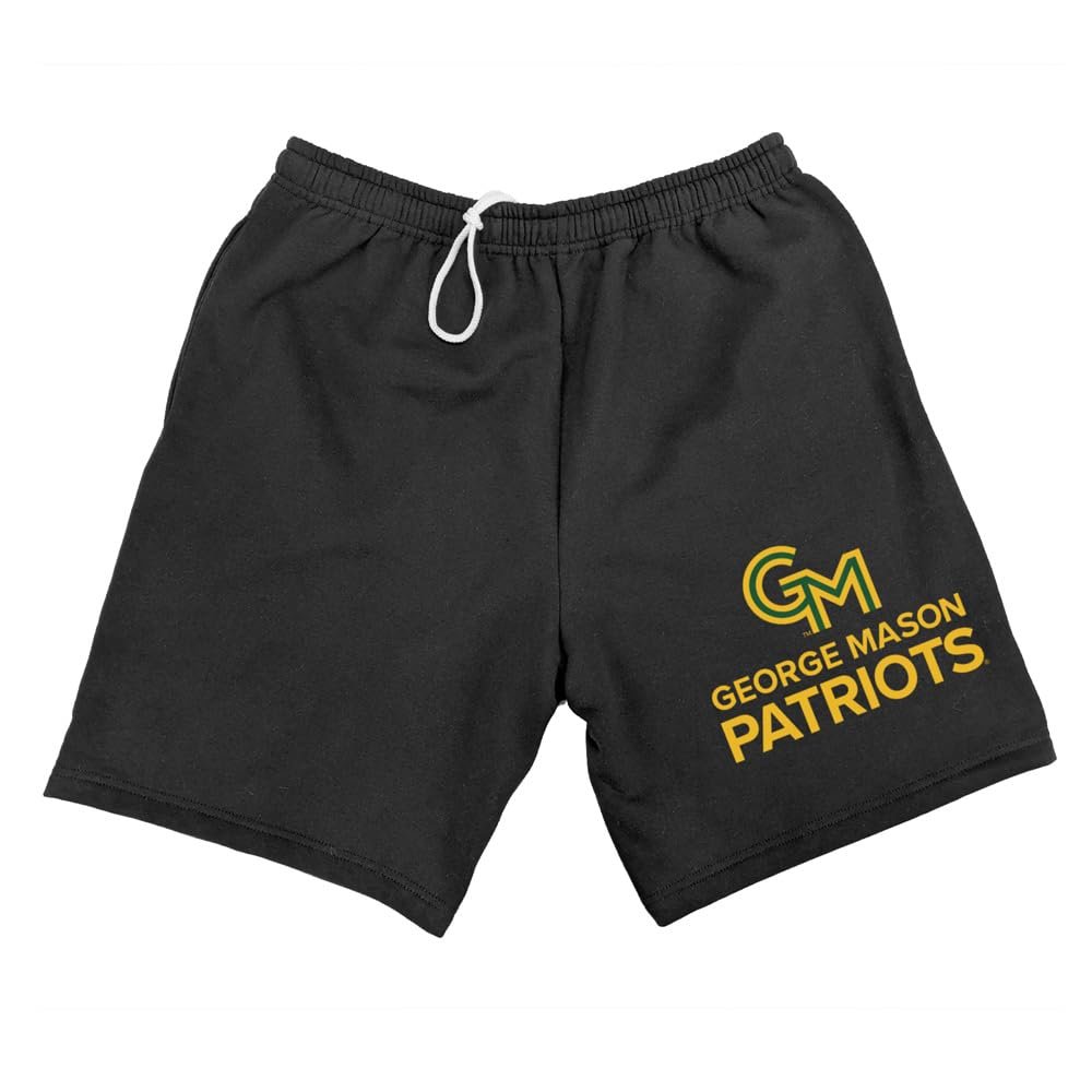 Campus Lab George Mason University Mens Sweat Shorts Primary Logo, Black, Small
