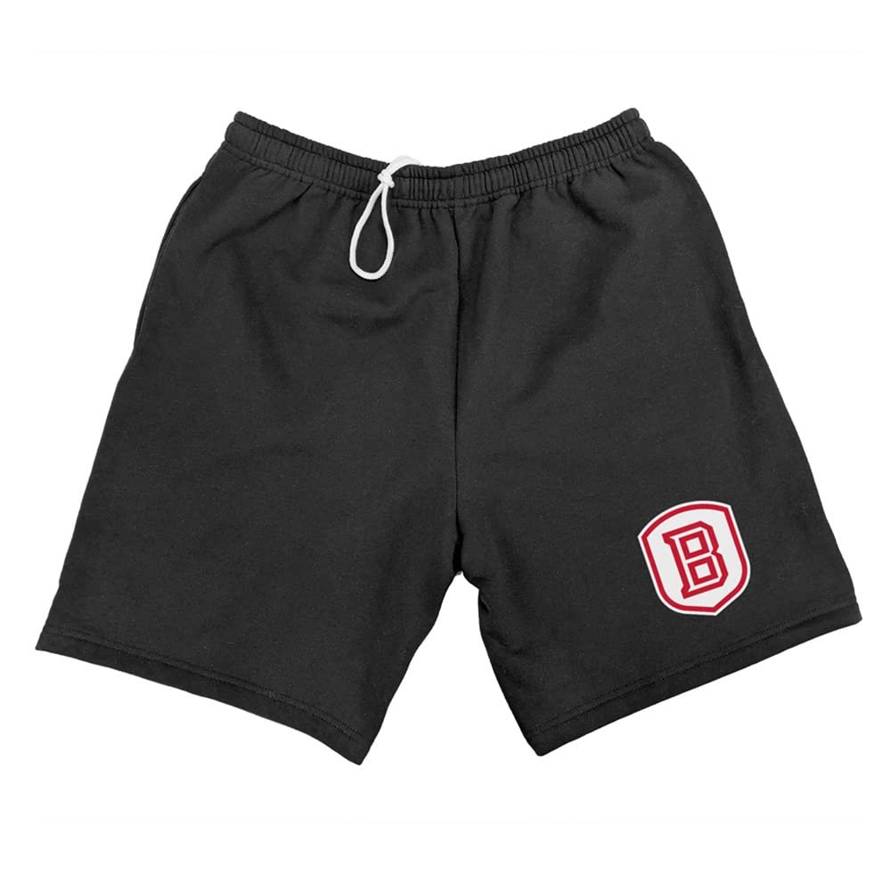 Bradley University Mens Sweat Shorts Primary Logo, Black, Medium