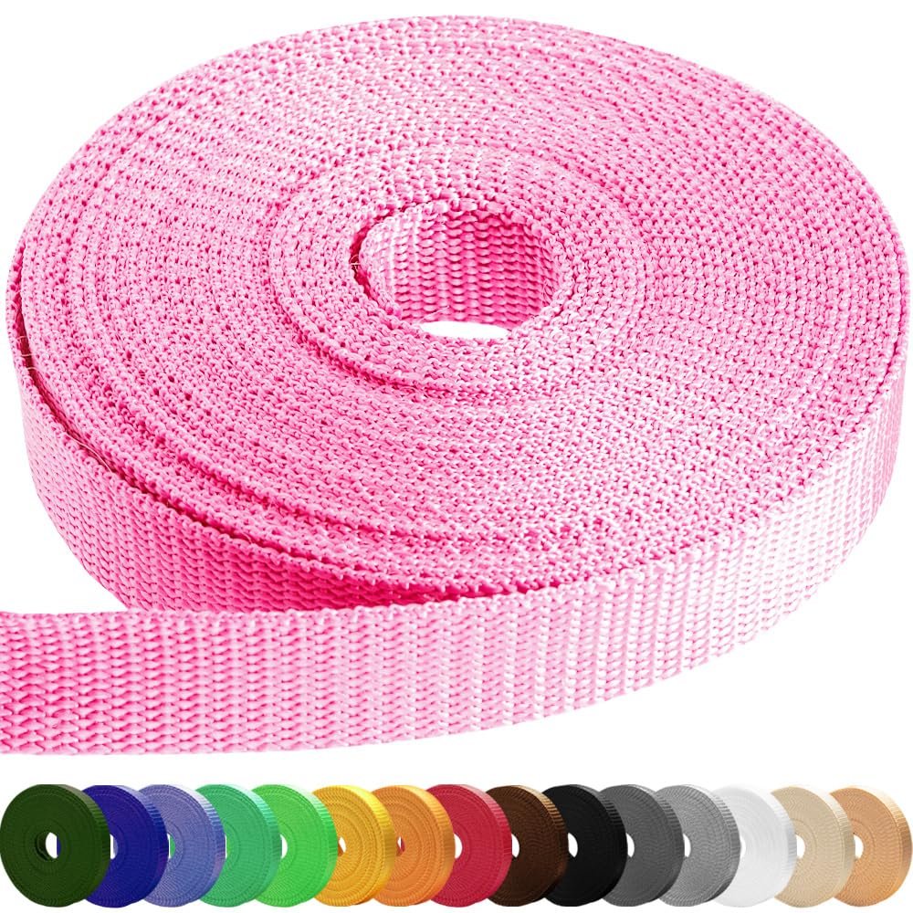 TECEUM 2 Inch Webbing Pink 10 Yards 2 Heavy-Duty Wide Webbing for Outdoors Indoors Crafting DIY nw