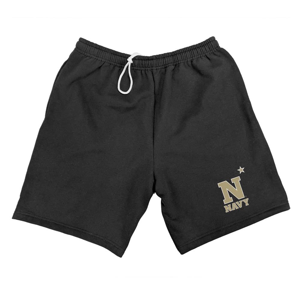 Campus Lab Us Naval Academy Mens Sweat Shorts Primary Logo, Black, Large