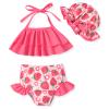 Toddler Baby Girls Swimsuit Strawberry Bikini Sunflower Two Pieces Bathing Suit Swimwear Summer Beach Wear Set 18-24 Months view 1