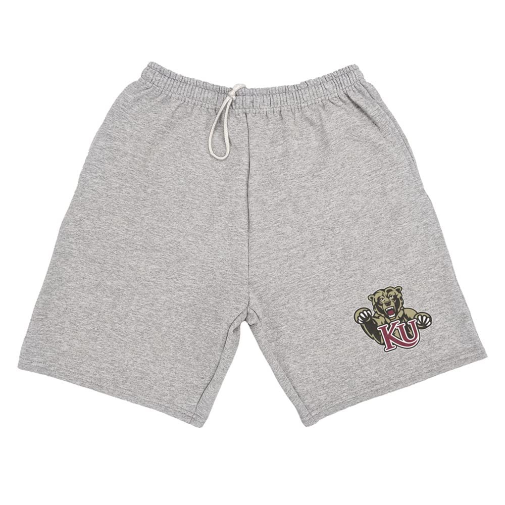 Campus Lab Kutztown University Mens Sweat Shorts Primary Logo, Athletic Heather, XX-Large