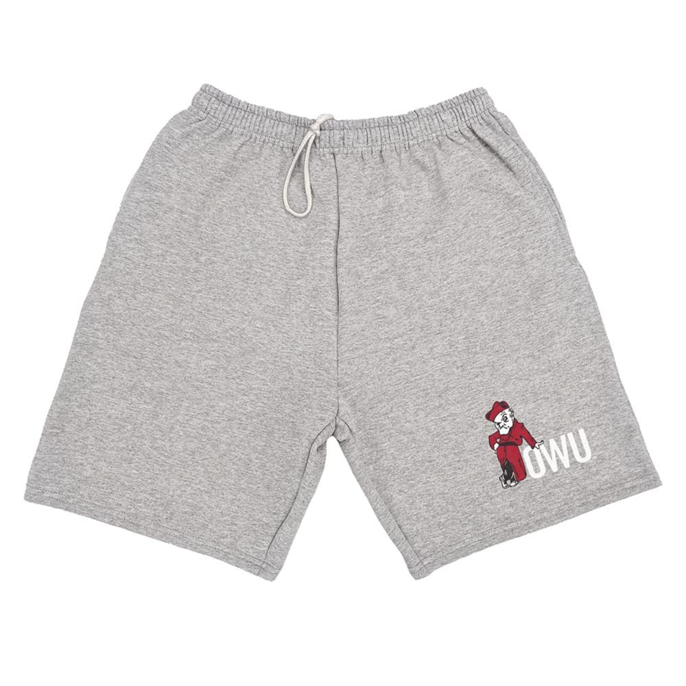 Campus Lab Ohio Wesleyan University Mens Sweat Shorts Primary Logo, Athletic Heather, X-Large