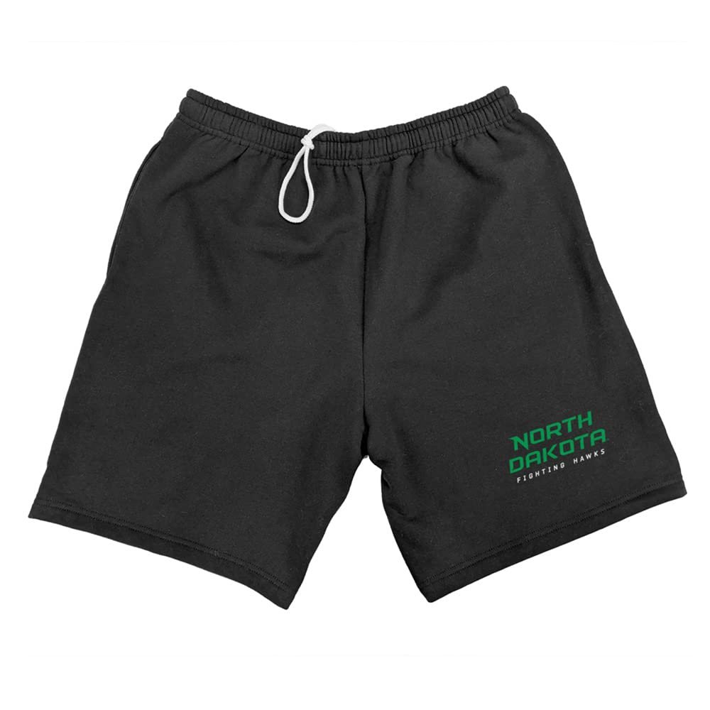 University of North Dakota Mens Sweat Shorts School Logo, Black, XX-Large