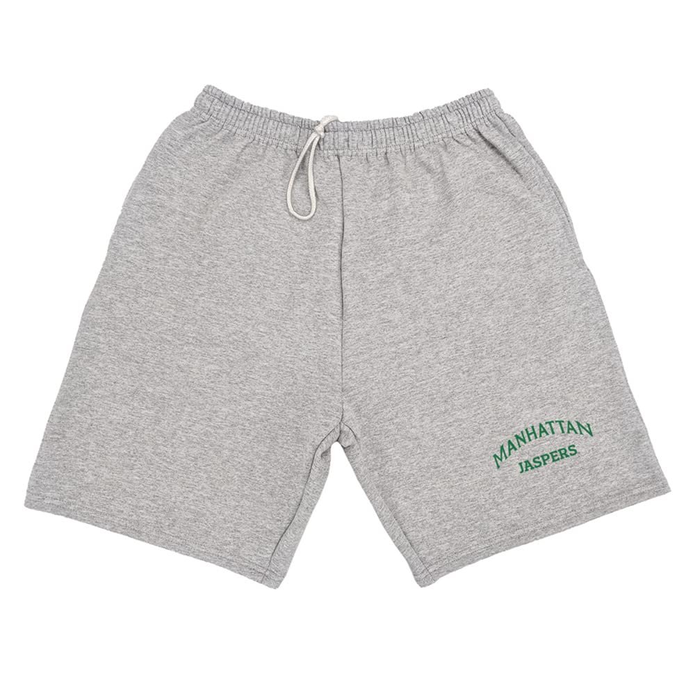 Manhattan College Mens Sweat Shorts School Logo, Athletic Heather, Large