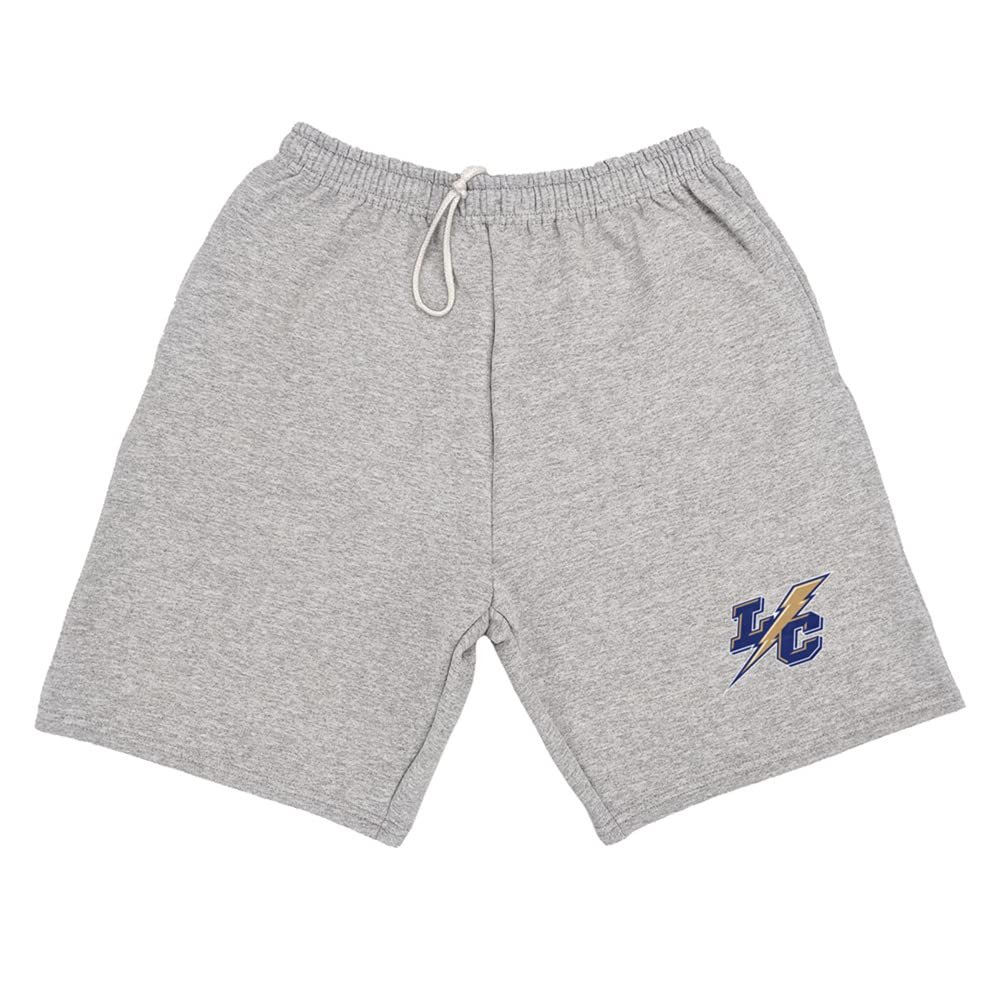 Campus Lab Lehman College Mens Sweat Shorts Primary Logo, Athletic Heather, Medium
