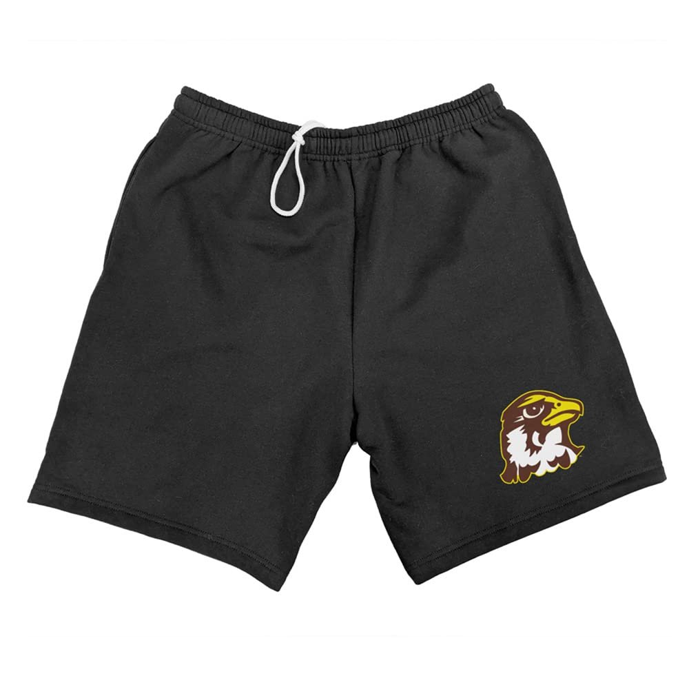 Campus Lab Quincy University Mens Sweat Shorts Primary Logo, Black, Large