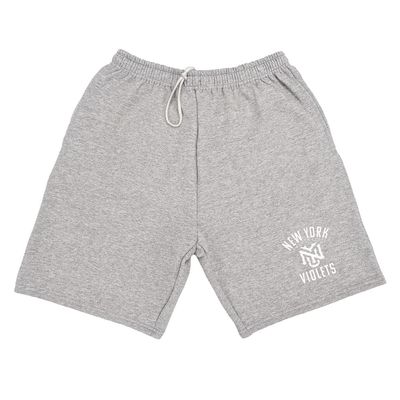 New York University Mens Sweat Shorts Primary Logo, Athletic Heather, X-Large