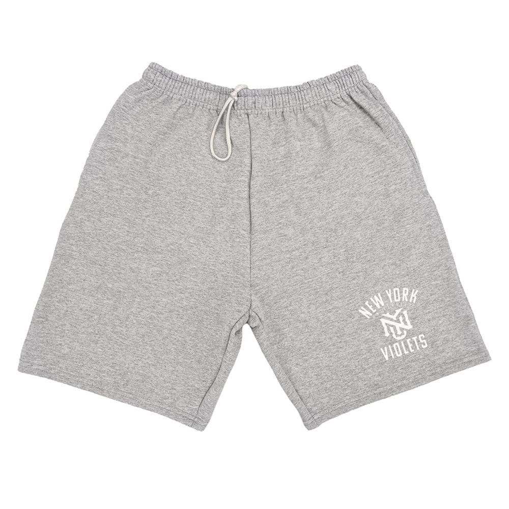New York University Mens Sweat Shorts Primary Logo, Athletic Heather, X-Large