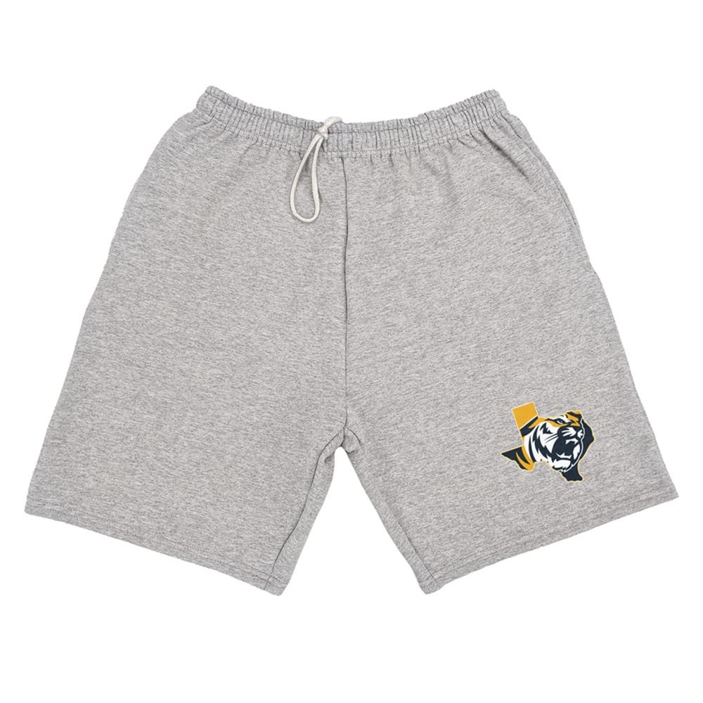 Campus Lab East Texas Baptist University Mens Sweat Shorts Primary Logo, Athletic Heather, Small