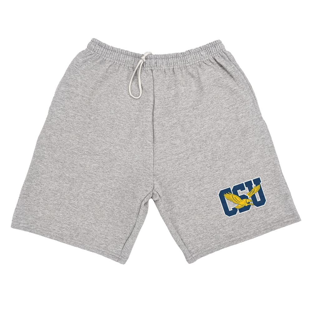 Campus Lab Coppin State University Mens Sweat Shorts Primary Logo, Athletic Heather, Small