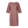 BAXLIMEK Cotton Linen Dresses for Women,2023 Spring Summer Casual Loose V Neck 3/4 Sleeve Midi Dress,Trendy Elegant Plain Boho Beach Dress Hawaiian Vacation Resort Outfits(E-Pink,L) view 4