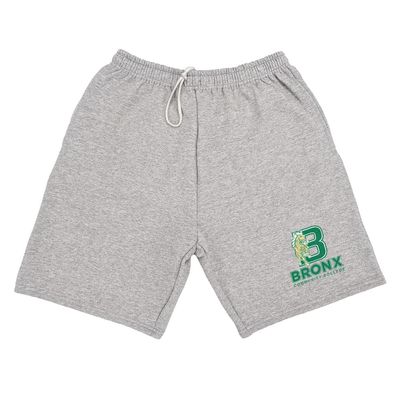 Bronx Community College Mens Sweat Shorts Primary Logo, Athletic Heather, Large