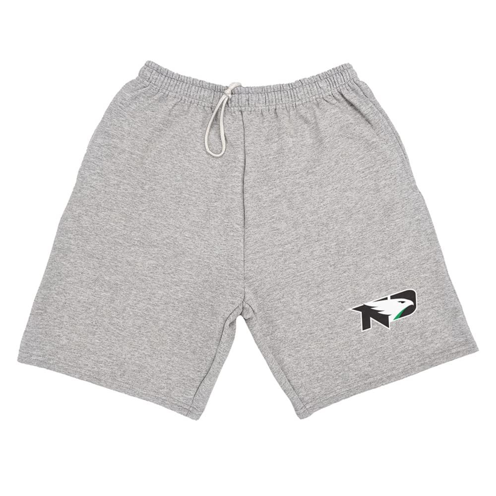 University of North Dakota Mens Sweat Shorts Primary Logo, Athletic Heather, Medium
