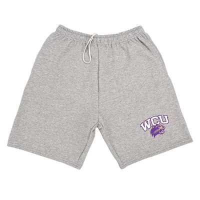 Western Carolina University Mens Sweat Shorts Primary Logo, Athletic Heather, Large
