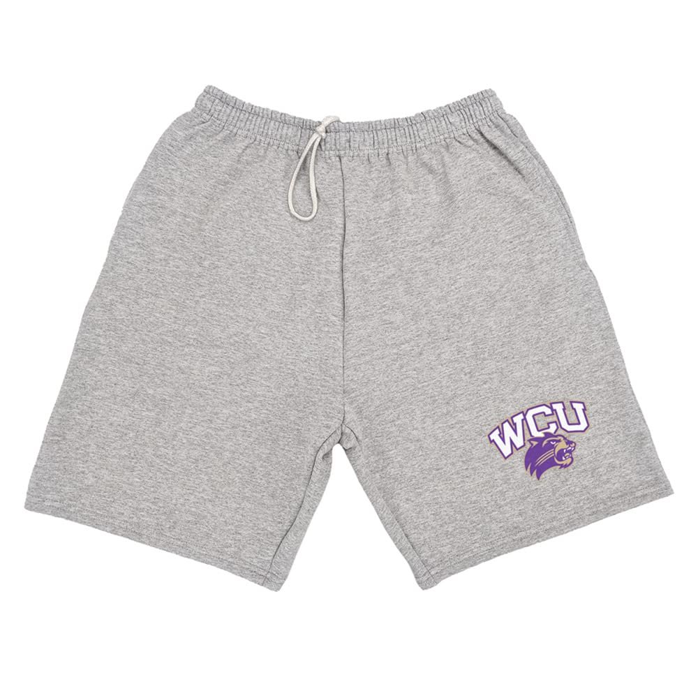 Western Carolina University Mens Sweat Shorts Primary Logo, Athletic Heather, Large