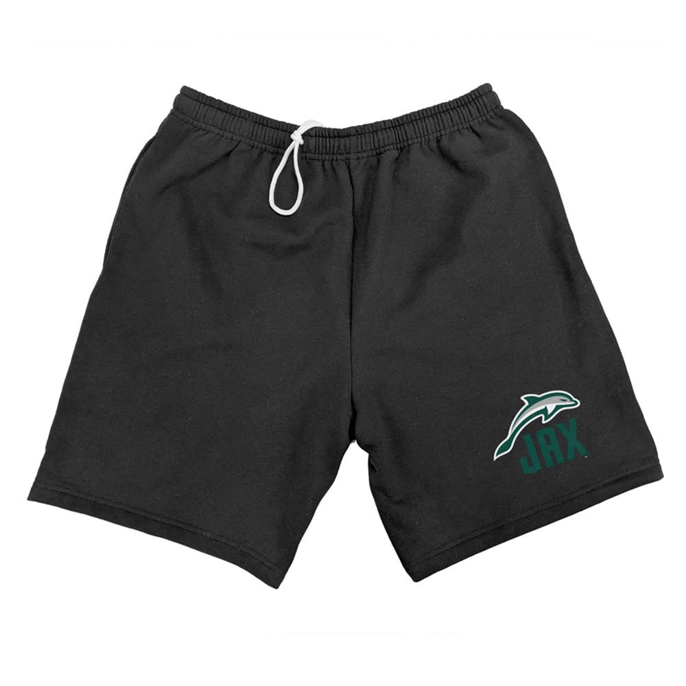 Campus Lab Jacksonville University Mens Sweat Shorts School Logo, Black, Large