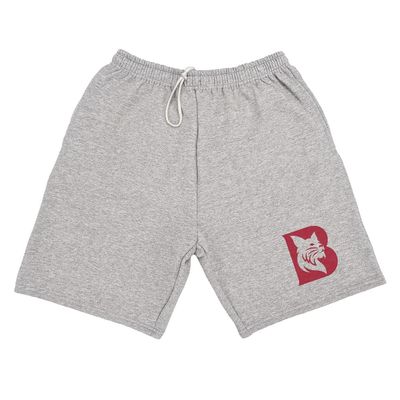 Bates College Mens Sweat Shorts School Logo, Athletic Heather, Small