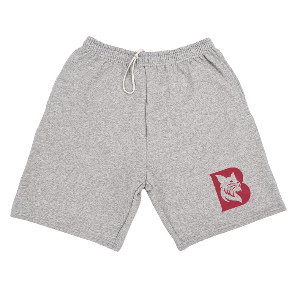 Bates College Mens Sweat Shorts School Logo, Athletic Heather, Small