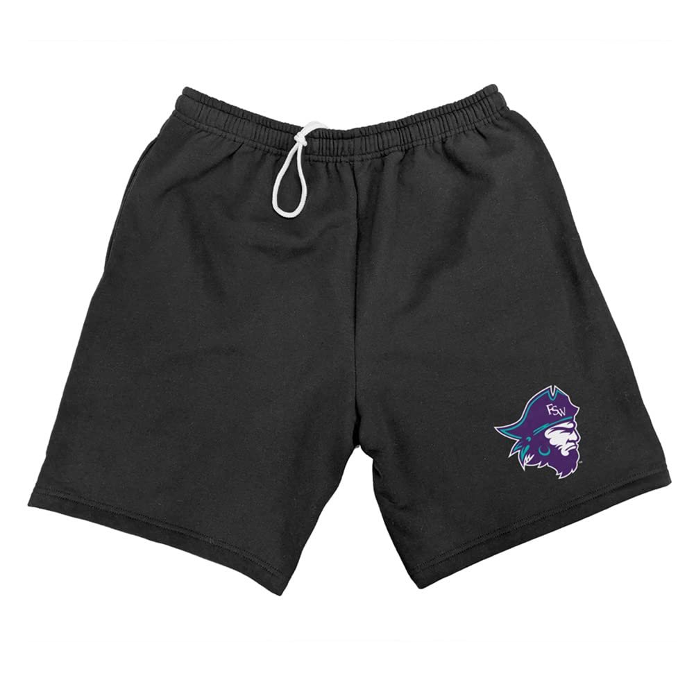 Campus Lab Florida Southwestern State College Mens Sweat Shorts Primary Logo, Black, XX-Large