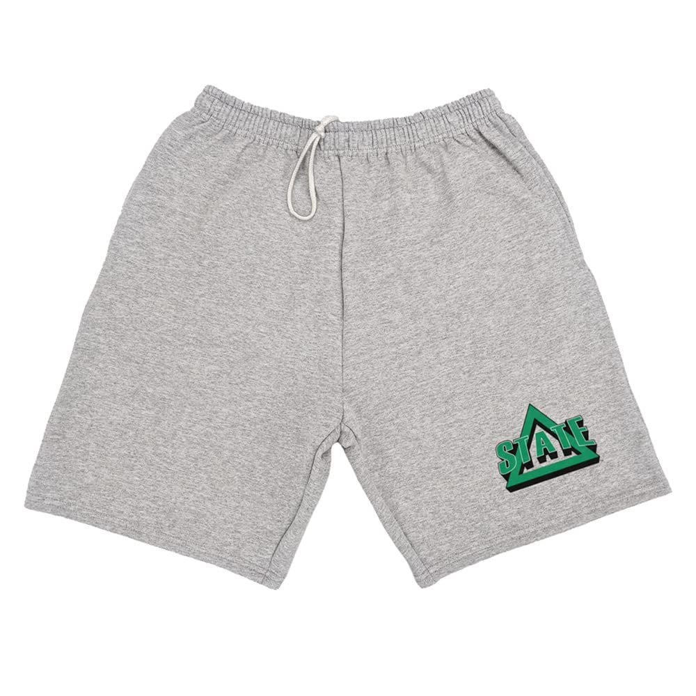 Delta State University Mens Sweat Shorts Primary Logo, Athletic Heather, X-Large