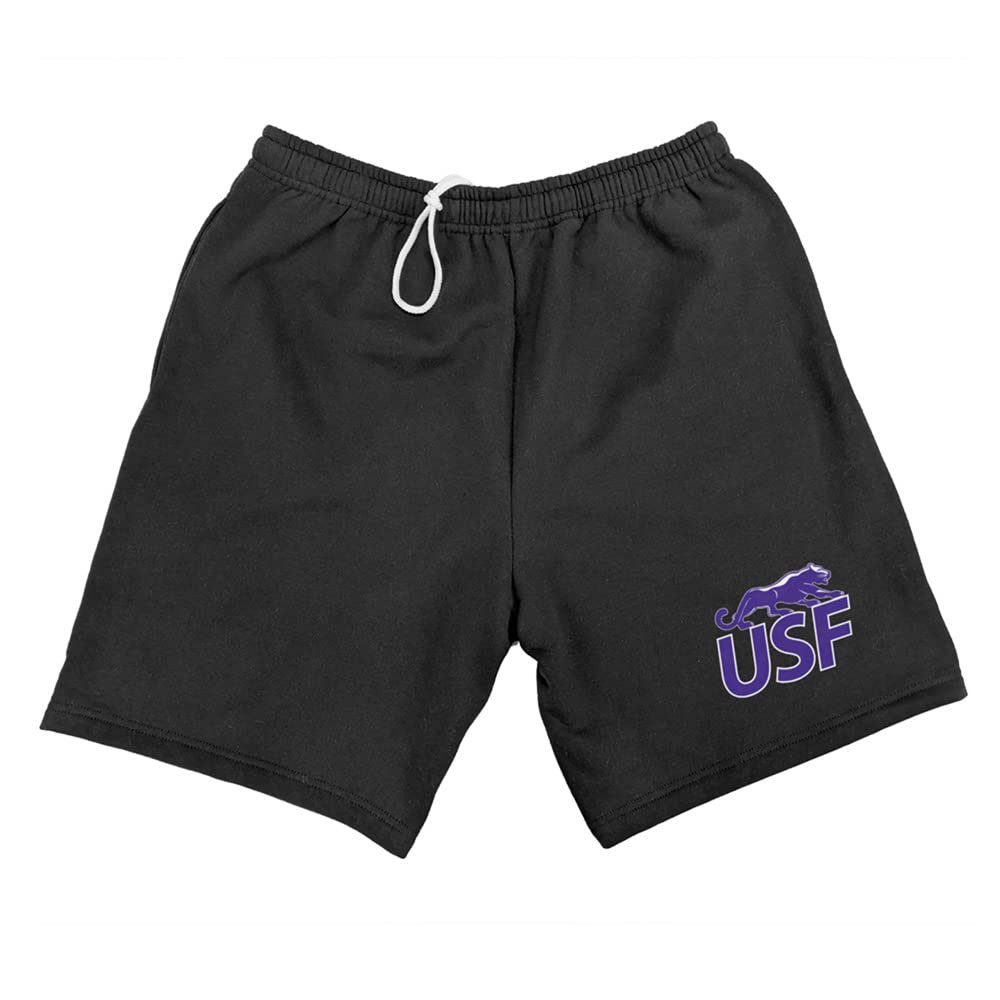 Campus Lab University of Sioux Falls Mens Sweat Shorts Primary Logo, Black, X-Large