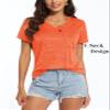 MAGCOMSEN Women's Outdoor Short Sleeve Shirts V Neck Quick Dry Athletic Moisture Wicking Gym Running Tops Orange S view 3