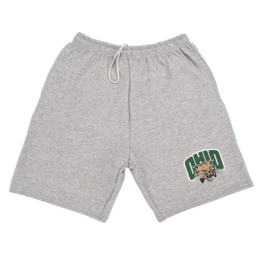 Campus Lab Ohio University Mens Sweat Shorts Primary Logo, Athletic Heather, Medium