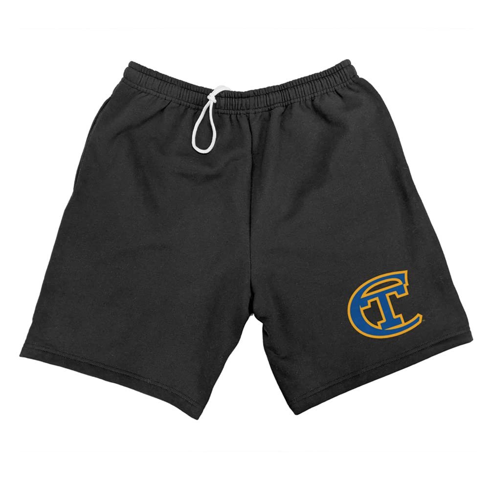 New York City College of Technology Mens Sweat Shorts Primary Logo, Black, XX-Large