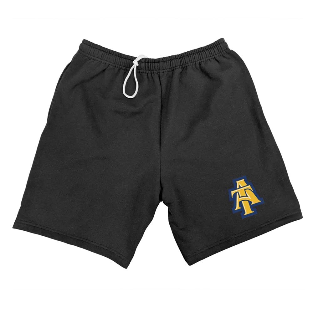 North Carolina A&T State University Mens Sweat Shorts School Logo, Black, X-Large